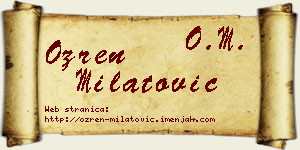 Ozren Milatović vizit kartica